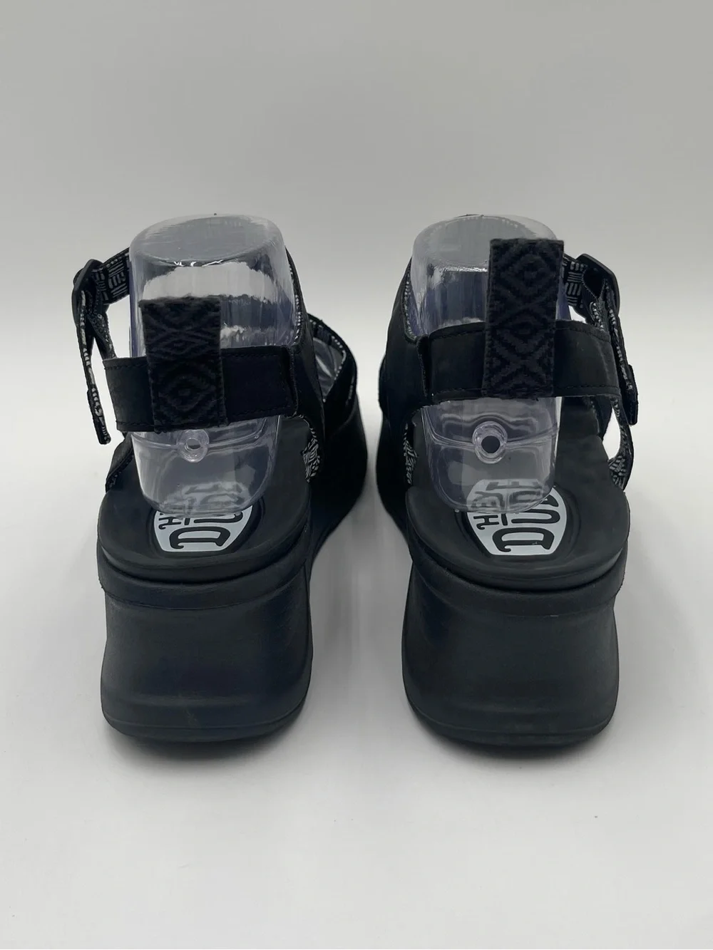 Hey Dude Delray Buckle Classic Black Womens platform Sandals  US 11 EU 42